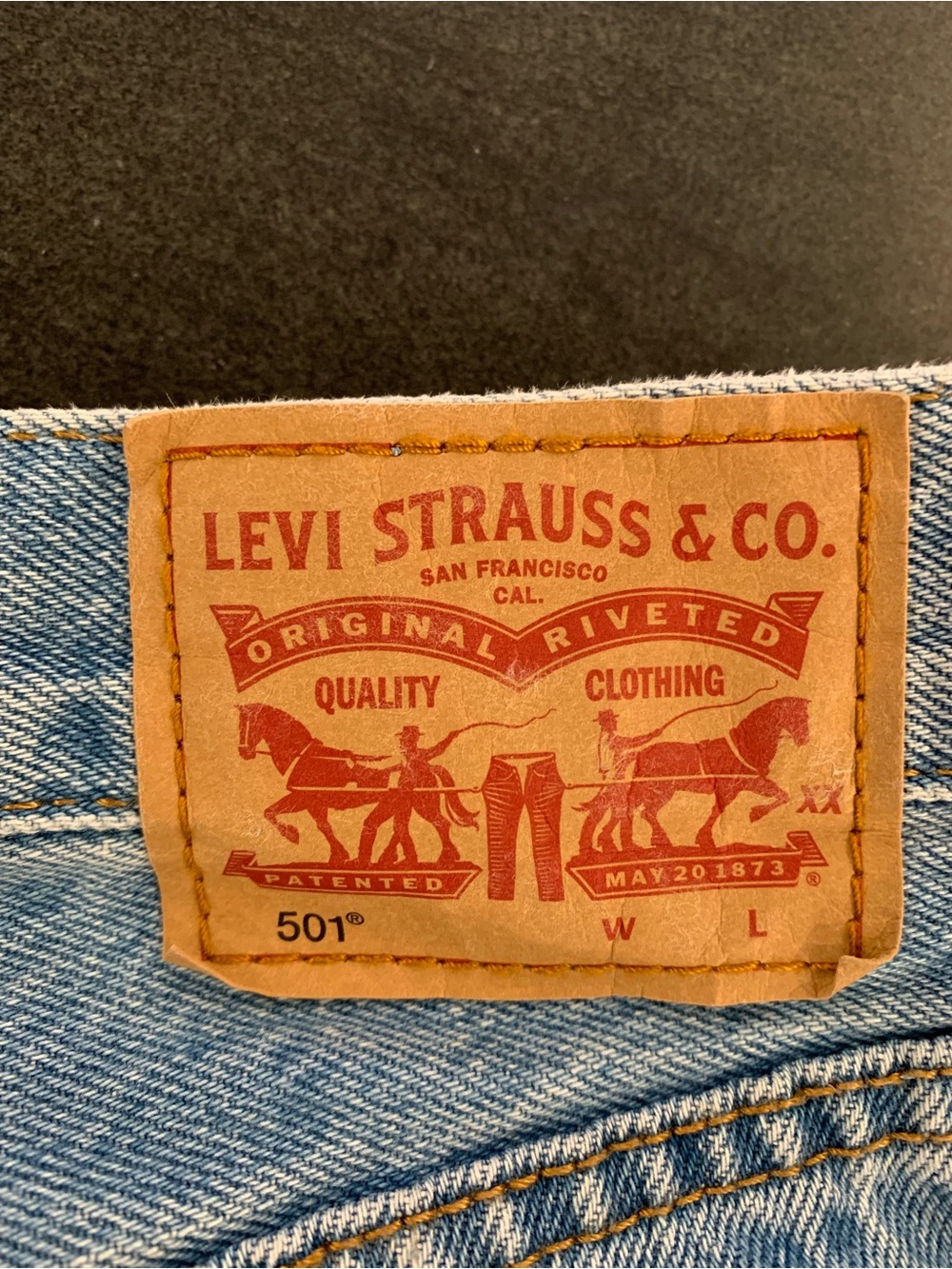 Levi's Men’s Straight 501 Jeans - Light Blue Denim size 32; length 29